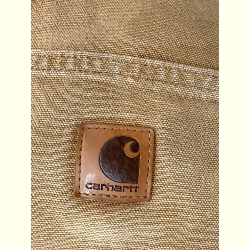 Carhartt Flannel Lined Canvas Work Pants Men 30x32 Tan Original Fit Straight Leg - Picture 11 of 14
